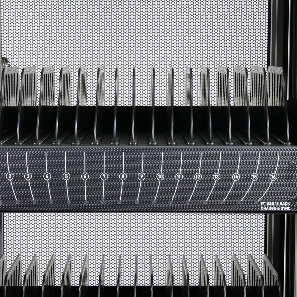 Up close photo of ipad charging trolley Up close photo of ipad charging trolley